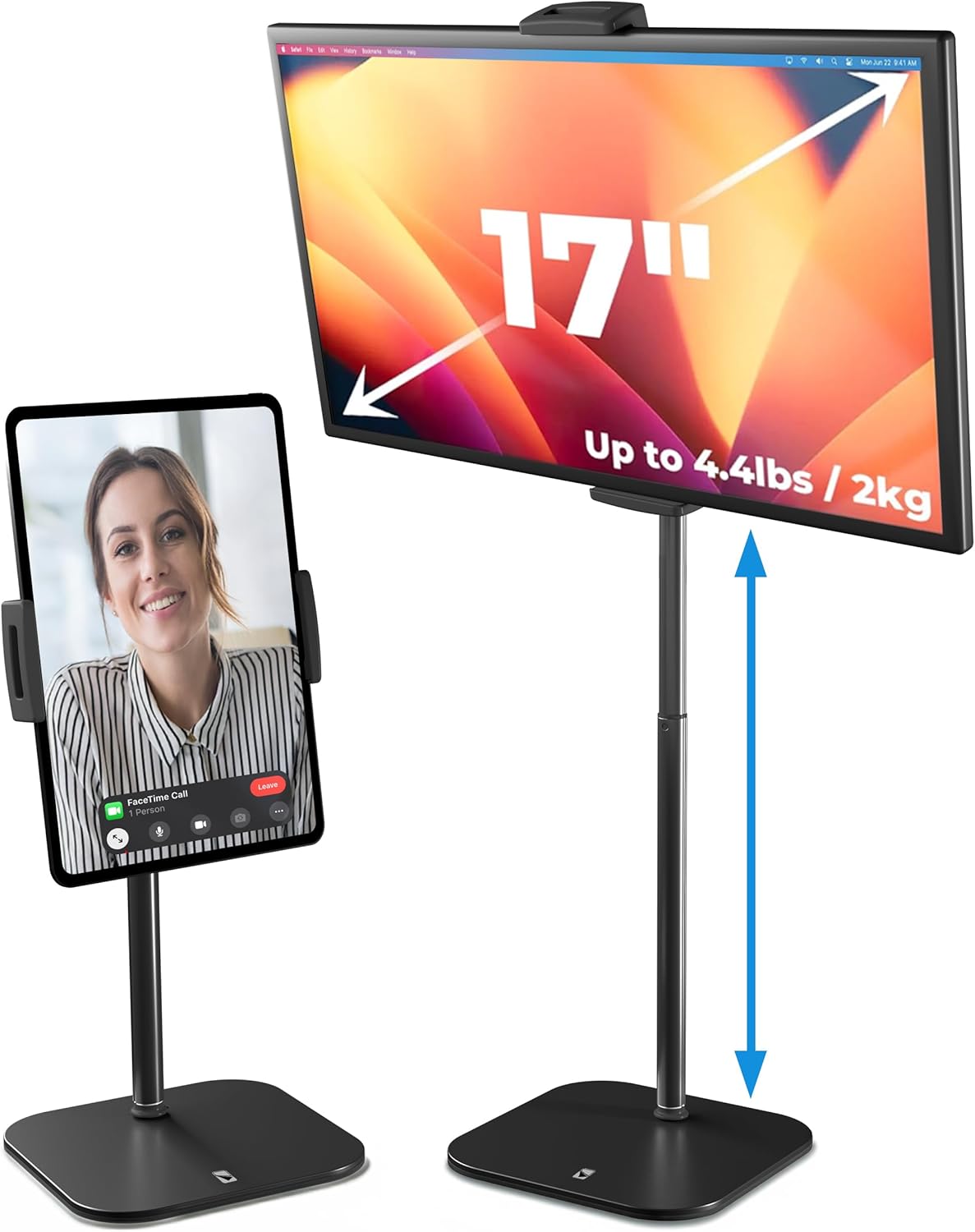 COOPER TabStand 20" Tall iPad Stand for Desk, Portable Monitor Stand Holder
