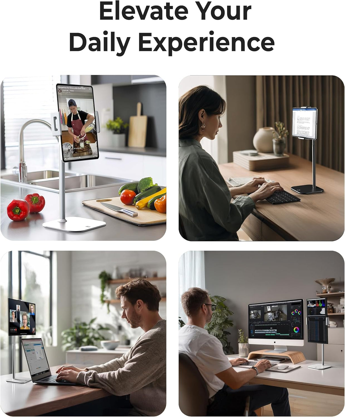 COOPER TabStand 20" Tall iPad Stand for Desk, Portable Monitor Stand Holder