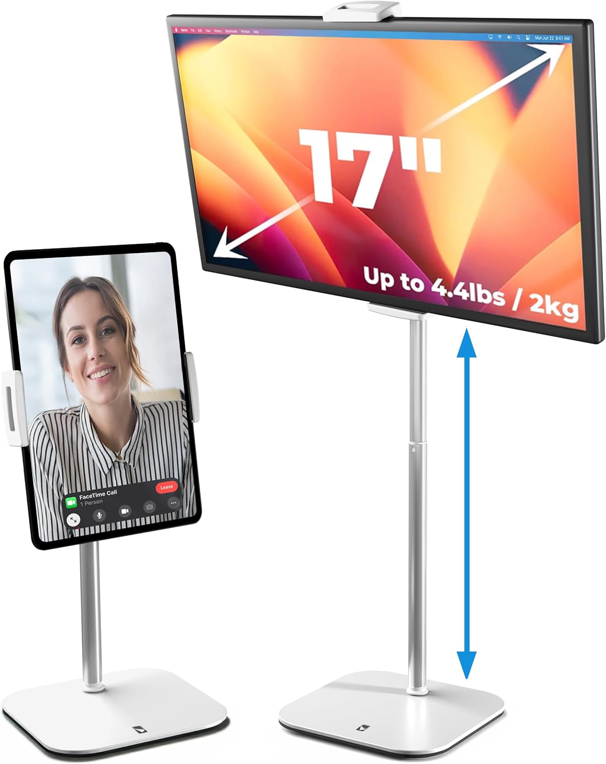 COOPER TabStand 20" Tall iPad Stand for Desk, Portable Monitor Stand Holder