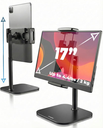 COOPER TabStand 20" Tall iPad Stand for Desk, Portable Monitor Stand Holder