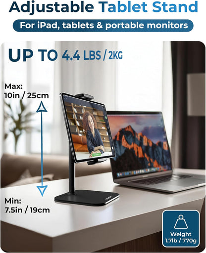 COOPER TabStand 20" Tall iPad Stand for Desk, Portable Monitor Stand Holder