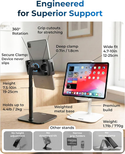 COOPER TabStand 20" Tall iPad Stand for Desk, Portable Monitor Stand Holder