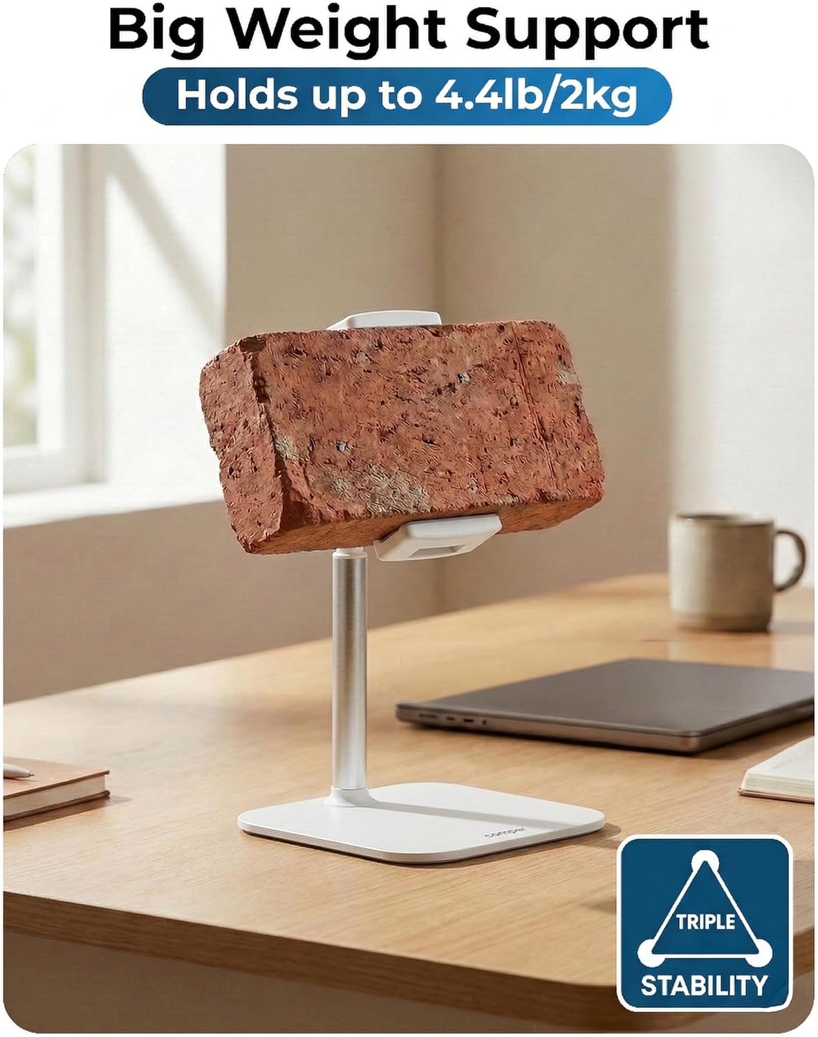 COOPER TabStand 20" Tall iPad Stand for Desk, Portable Monitor Stand Holder