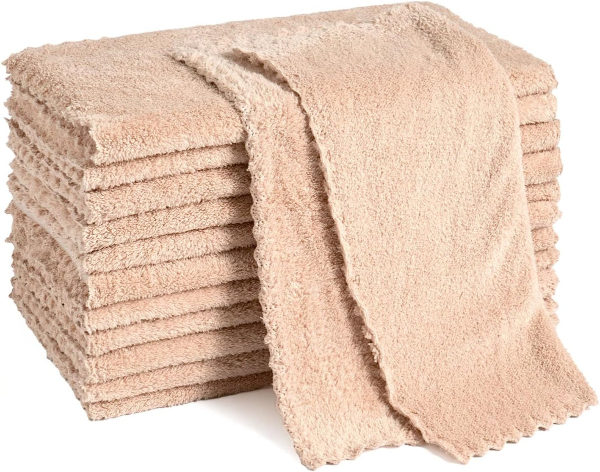 12 Pack Cleaning Cloth,Ultra Soft Absorbent Quick Drying Microfiber Cleaning rags,No scratches,Reusable,Washable,Lint Free Cleaning Towels for Kitchen,Window,Glass,car,11.8"×11.8",(Multicolor)