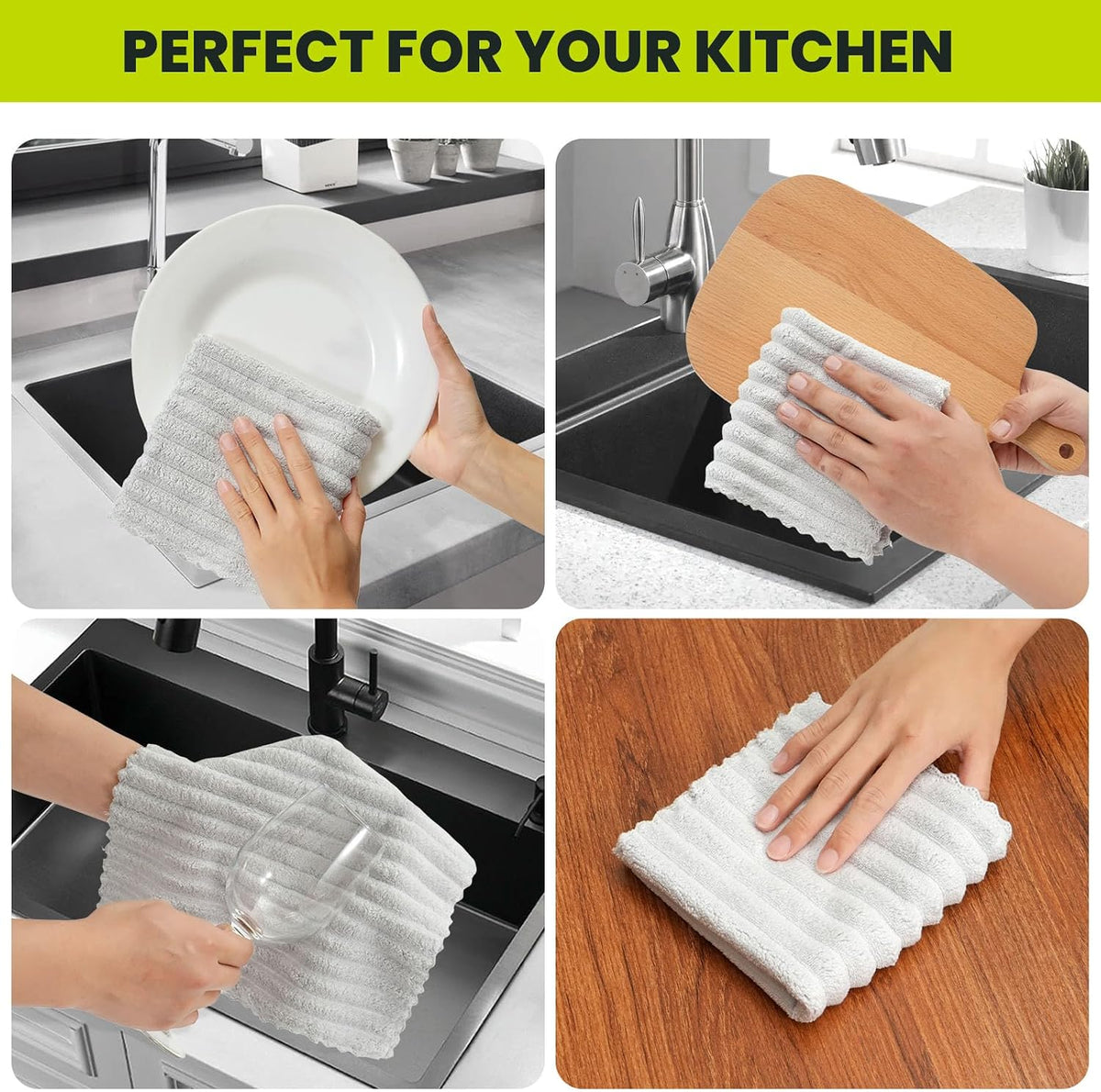 12 Pack Cleaning Cloth,Ultra Soft Absorbent Quick Drying Microfiber Cleaning rags,No scratches,Reusable,Washable,Lint Free Cleaning Towels for Kitchen,Window,Glass,car,11.8"×11.8",(Multicolor)