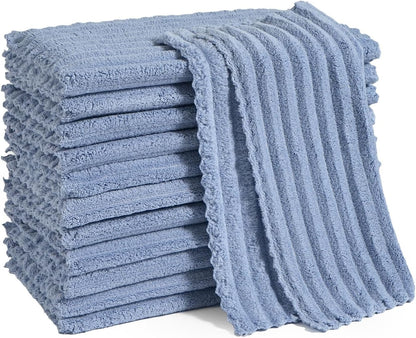 12 Pack Cleaning Cloth,Ultra Soft Absorbent Quick Drying Microfiber Cleaning rags,No scratches,Reusable,Washable,Lint Free Cleaning Towels for Kitchen,Window,Glass,car,11.8"×11.8",(Multicolor)