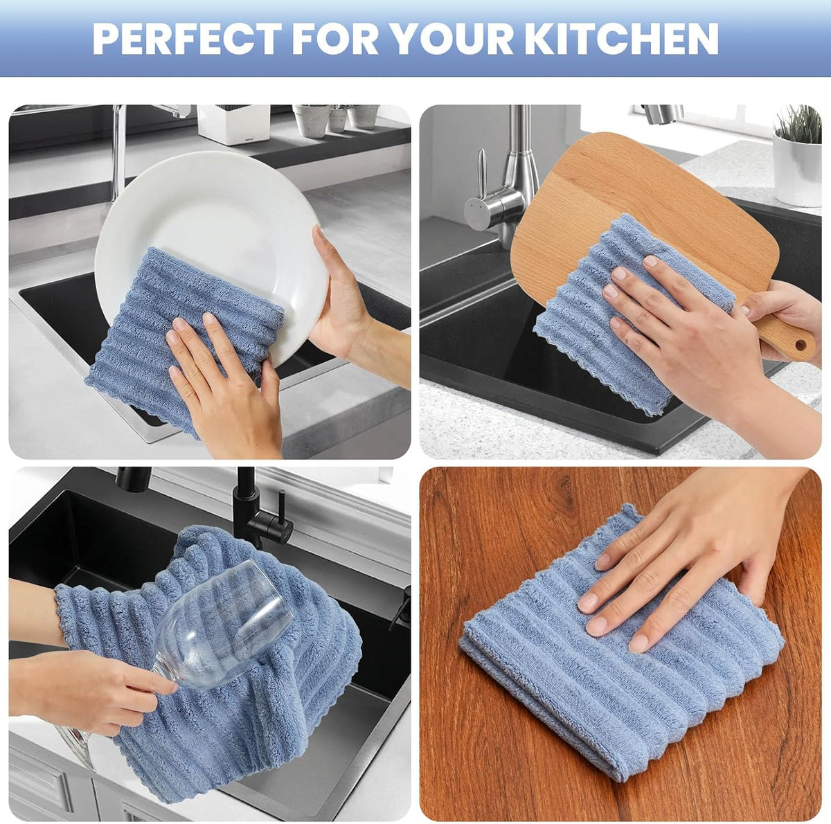 12 Pack Cleaning Cloth,Ultra Soft Absorbent Quick Drying Microfiber Cleaning rags,No scratches,Reusable,Washable,Lint Free Cleaning Towels for Kitchen,Window,Glass,car,11.8"×11.8",(Multicolor)