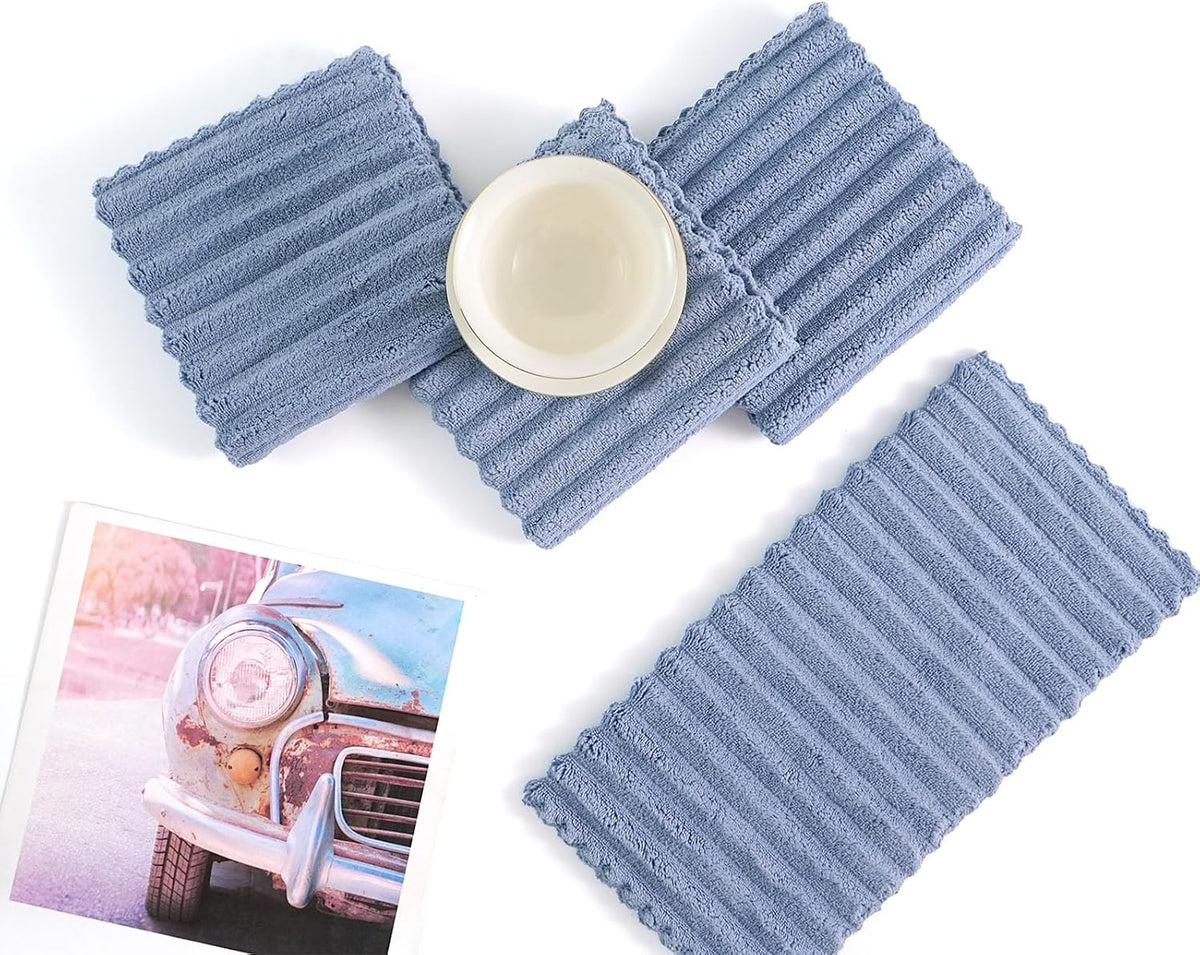 12 Pack Cleaning Cloth,Ultra Soft Absorbent Quick Drying Microfiber Cleaning rags,No scratches,Reusable,Washable,Lint Free Cleaning Towels for Kitchen,Window,Glass,car,11.8"×11.8",(Multicolor)