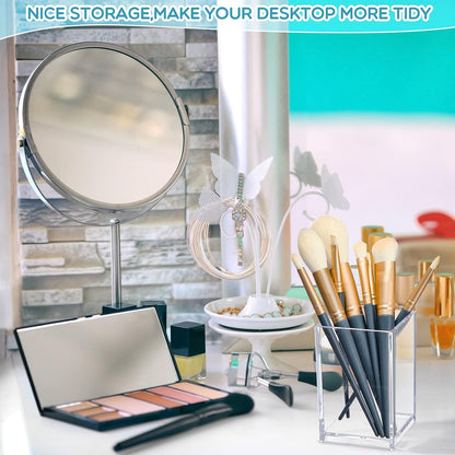 20 Pcs Acrylic Pen Holder Pencil Cup Desk Organizer, Clear