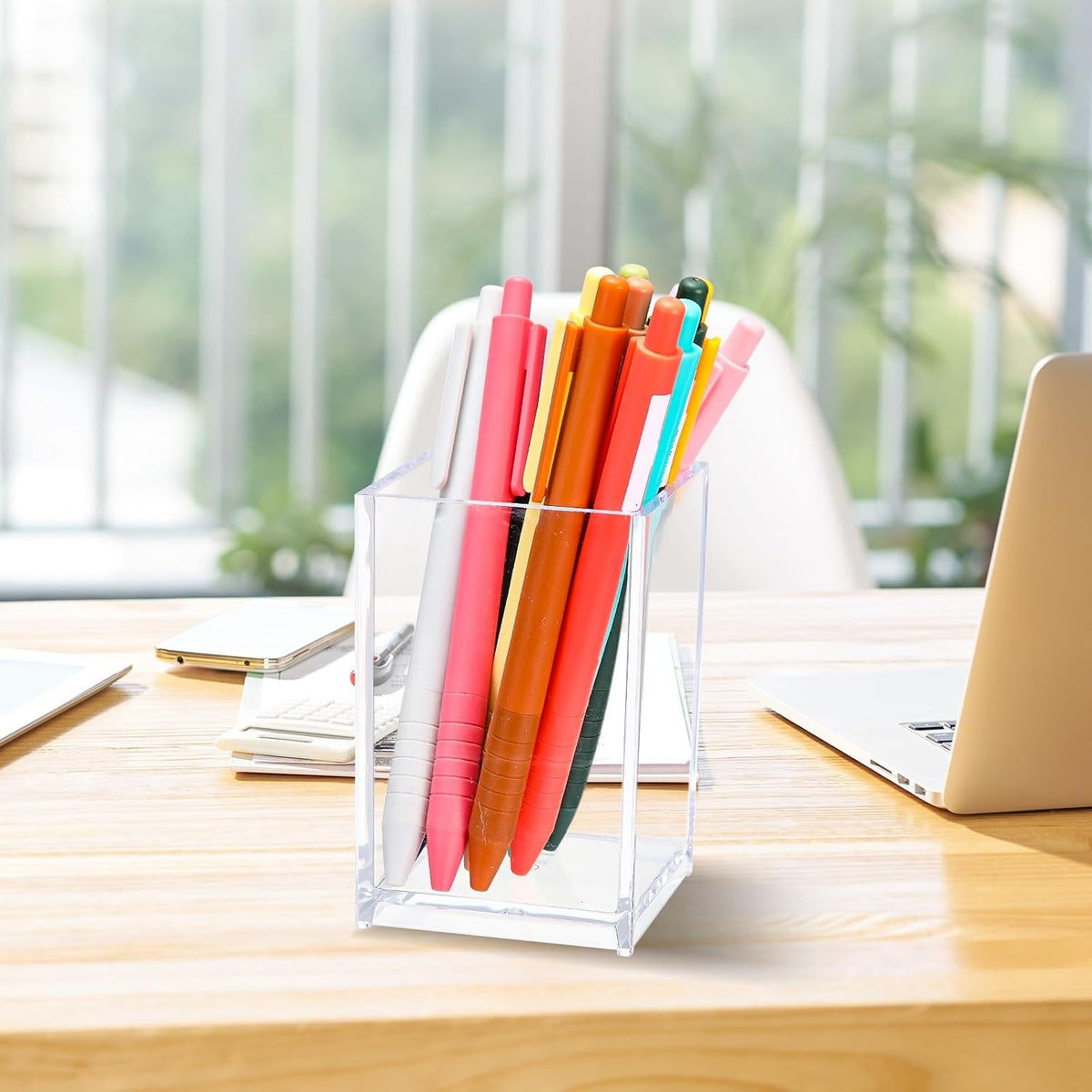 20 Pcs Acrylic Pen Holder Pencil Cup Desk Organizer, Clear