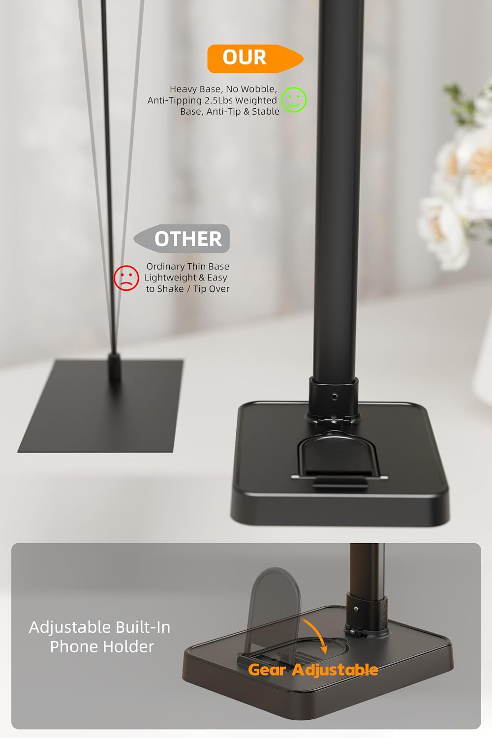 LED Desk Lamp for Home Office, Eye-Caring Desk Light with Remote,Adjustable Flexible Gooseneck,1800LMUltra Bright Table Lamp with Base for Study, Read (Black) (Plus)