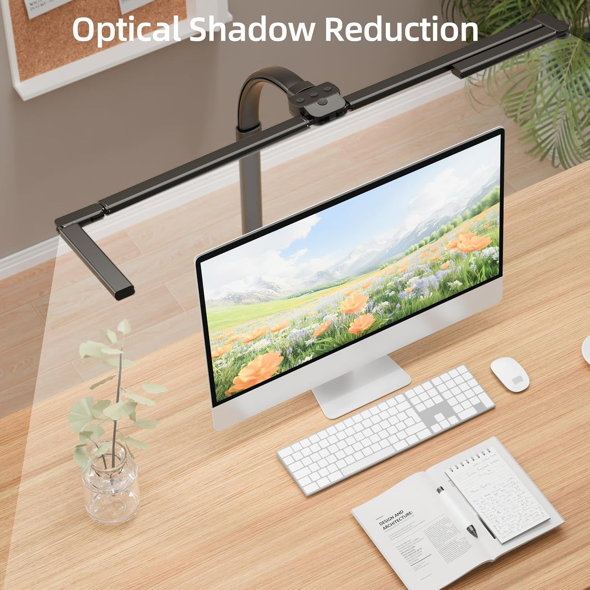 LED Desk Lamp for Home Office, Eye-Caring Desk Light with Remote,Adjustable Flexible Gooseneck,1800LMUltra Bright Table Lamp with Base for Study, Read (Black) (Plus)