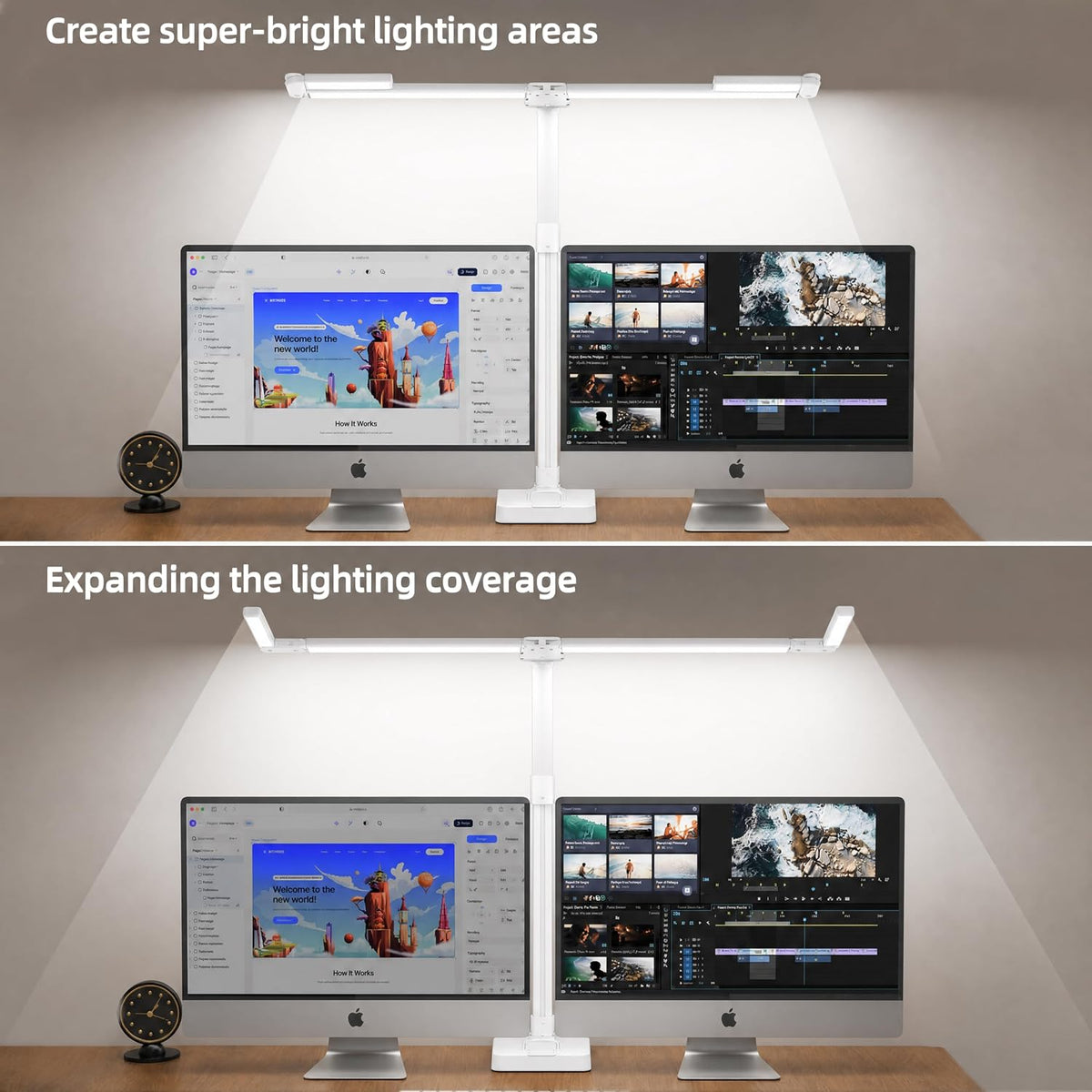 LED Desk Lamp for Home Office, Eye-Caring Desk Light with Remote,Adjustable Flexible Gooseneck,1800LMUltra Bright Table Lamp with Base for Study, Read (Black) (Plus)