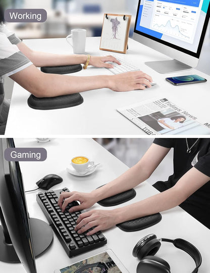 2Pcs Cloud Elbow Pads, Desk Arm Rest Support, Soft Memory Foam Wrist Rest, Ergonomic Cushion Carpal Tunnel Pain Relief Gel Mouse Pillow for Computer Laptop Office Gaming Car Chair Accessory