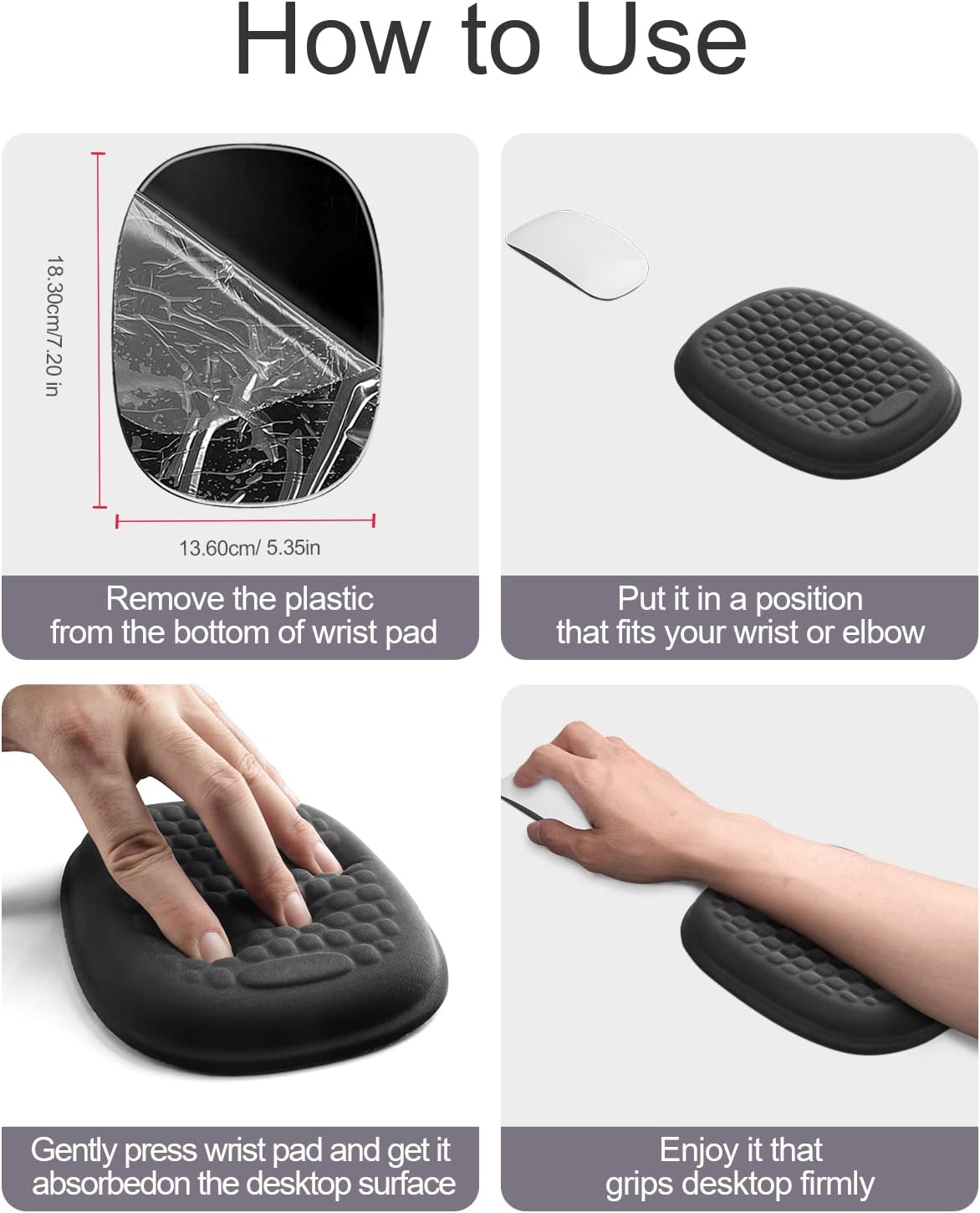 2Pcs Cloud Elbow Pads, Desk Arm Rest Support, Soft Memory Foam Wrist Rest, Ergonomic Cushion Carpal Tunnel Pain Relief Gel Mouse Pillow for Computer Laptop Office Gaming Car Chair Accessory