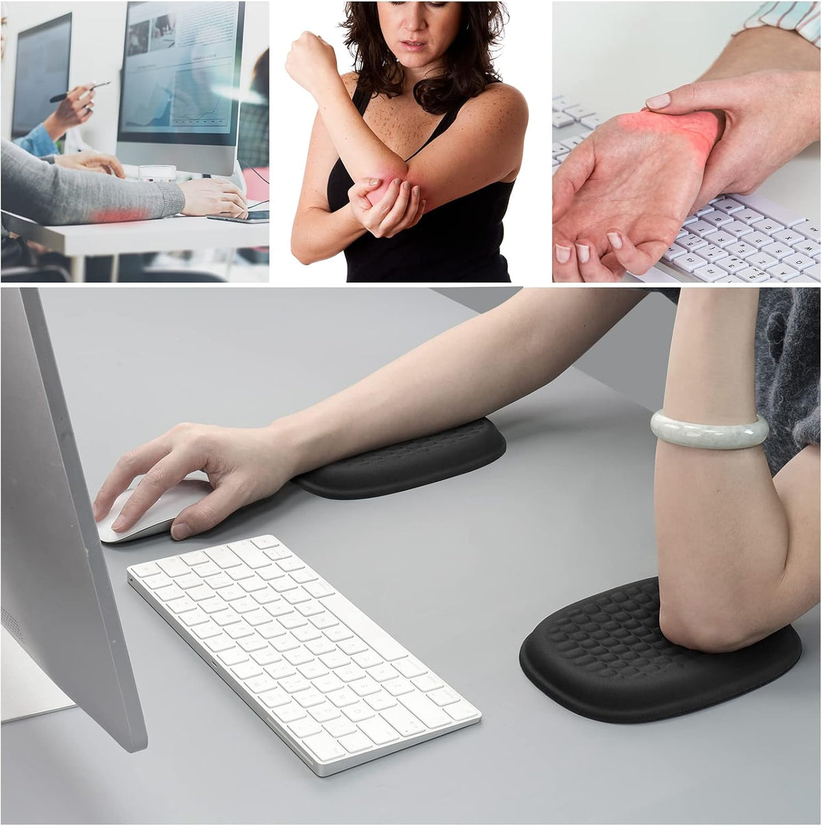 2Pcs Cloud Elbow Pads, Desk Arm Rest Support, Soft Memory Foam Wrist Rest, Ergonomic Cushion Carpal Tunnel Pain Relief Gel Mouse Pillow for Computer Laptop Office Gaming Car Chair Accessory