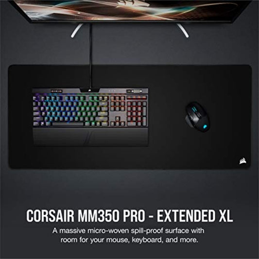 MM350 PRO Spill-Proof Cloth Gaming Mouse Pad – Extended XL – Black