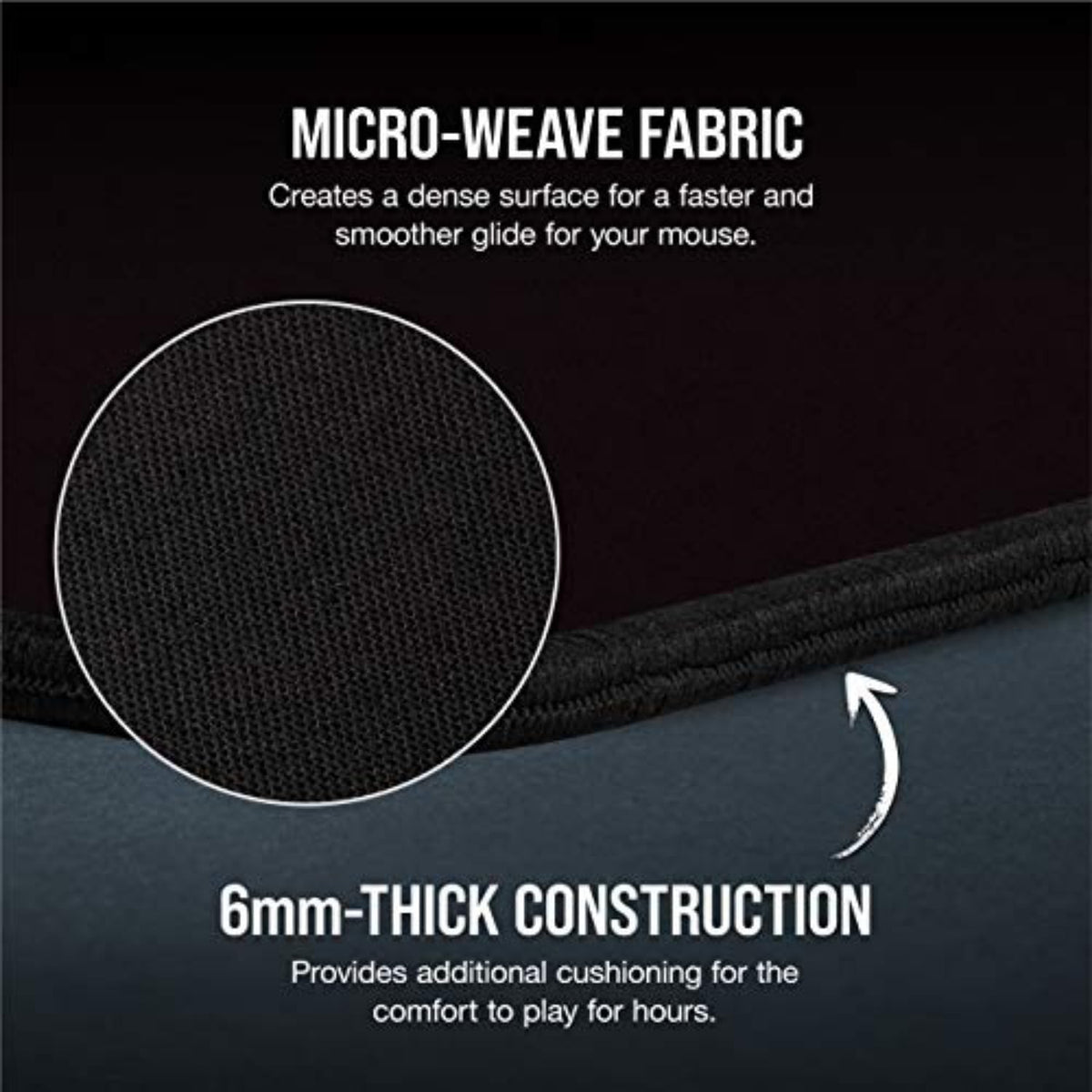 MM350 PRO Spill-Proof Cloth Gaming Mouse Pad – Extended XL – Black