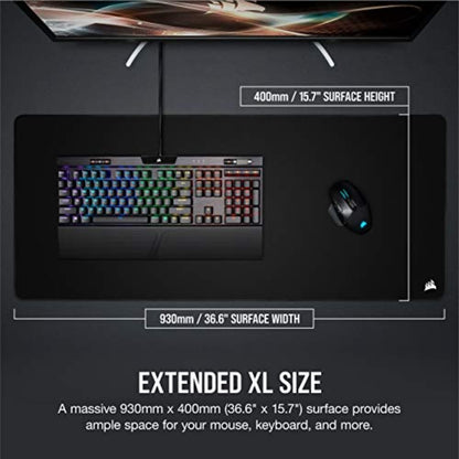 MM350 PRO Spill-Proof Cloth Gaming Mouse Pad – Extended XL – Black