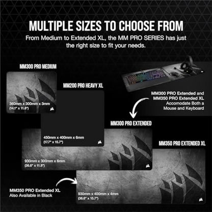 MM350 PRO Spill-Proof Cloth Gaming Mouse Pad – Extended XL – Black
