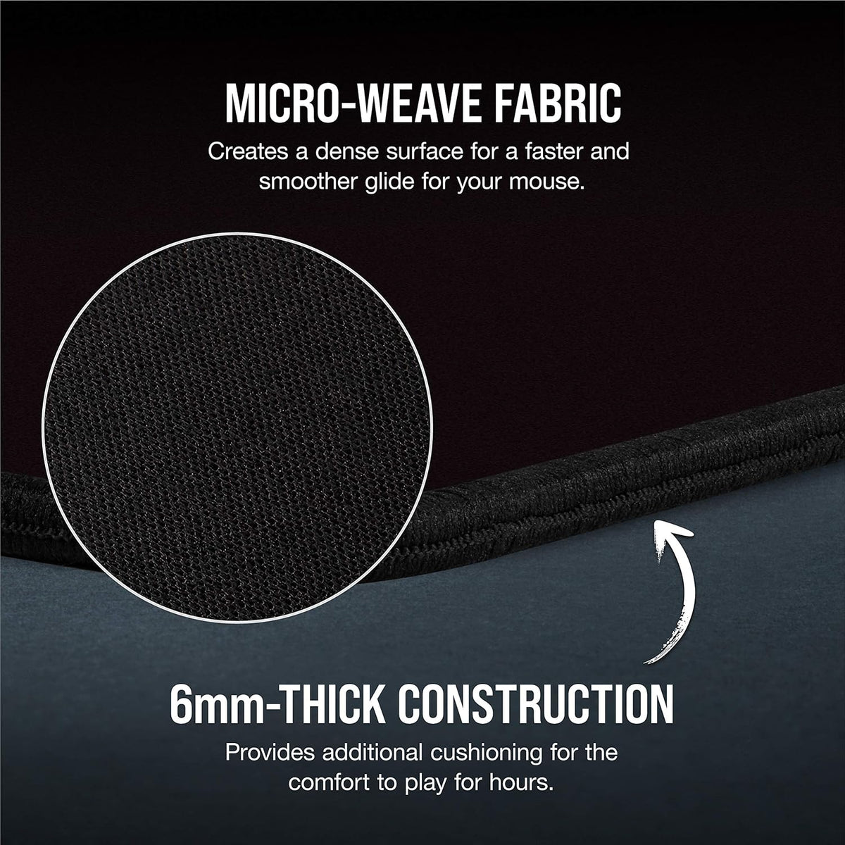 MM350 PRO Spill-Proof Cloth Gaming Mouse Pad – Extended XL – Black