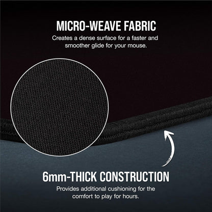 MM350 PRO Spill-Proof Cloth Gaming Mouse Pad – Extended XL – Black