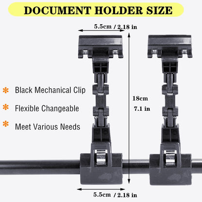 Adjustable Paper Holder Copy Holder,Flexible Rotating Clips
