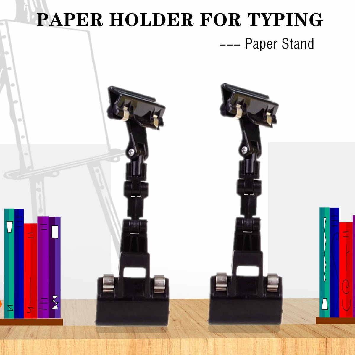 Adjustable Paper Holder Copy Holder,Flexible Rotating Clips