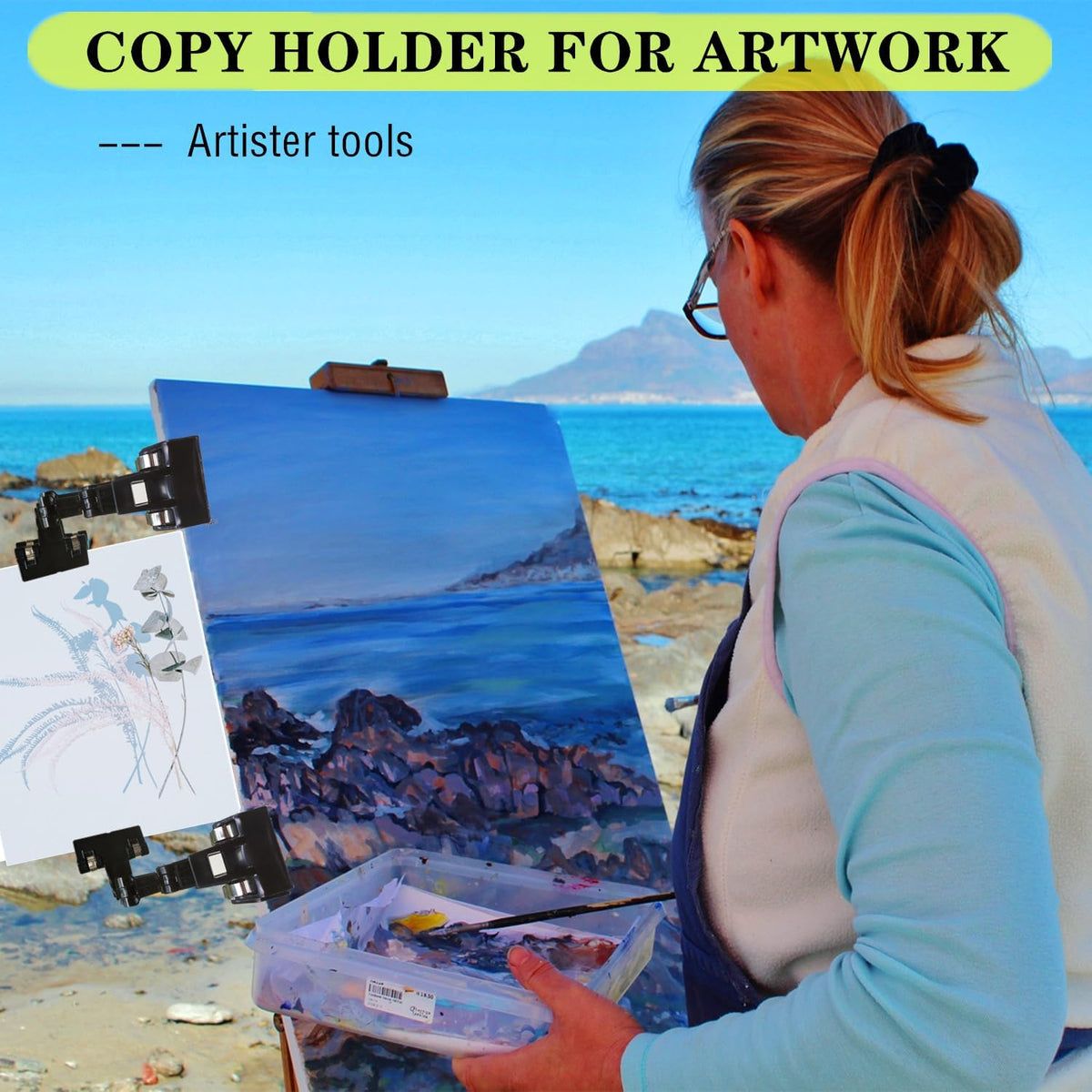 Adjustable Paper Holder Copy Holder,Flexible Rotating Clips