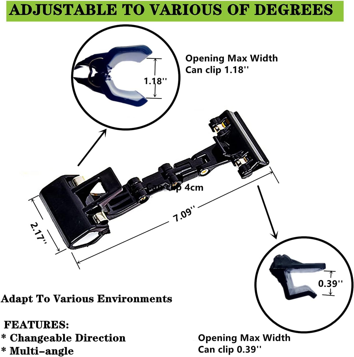 Adjustable Paper Holder Copy Holder,Flexible Rotating Clips
