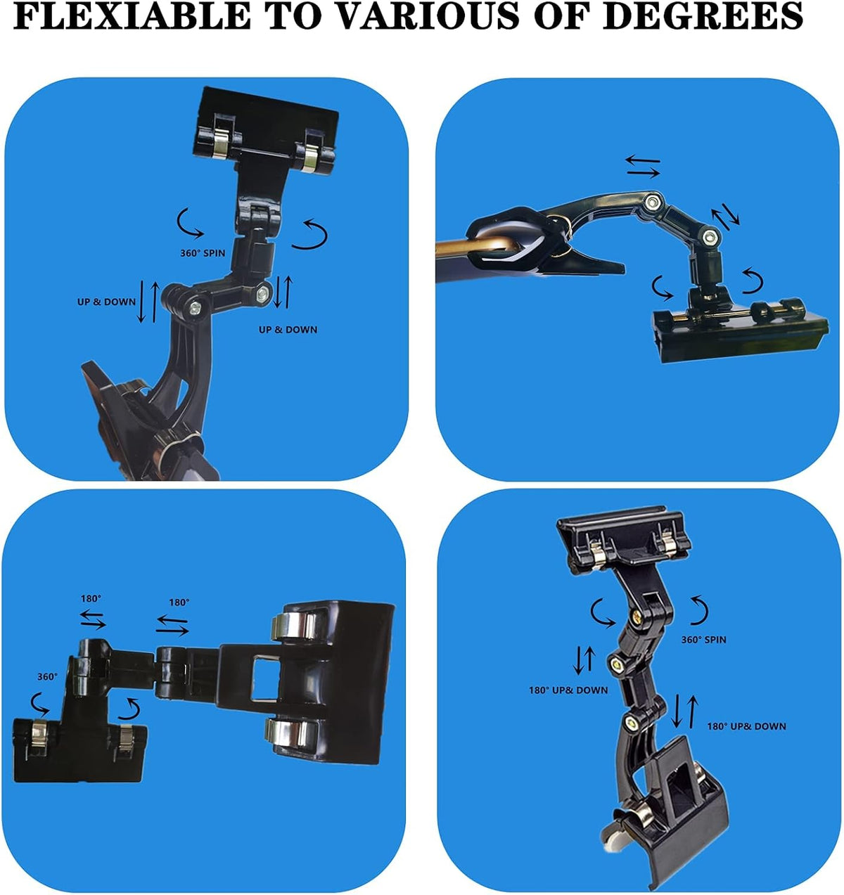Adjustable Paper Holder Copy Holder,Flexible Rotating Clips