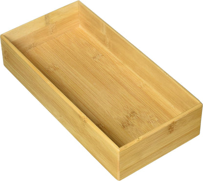 8384 Bamboo Wood Stacking Drawer Organizer Box, 9"x 6"