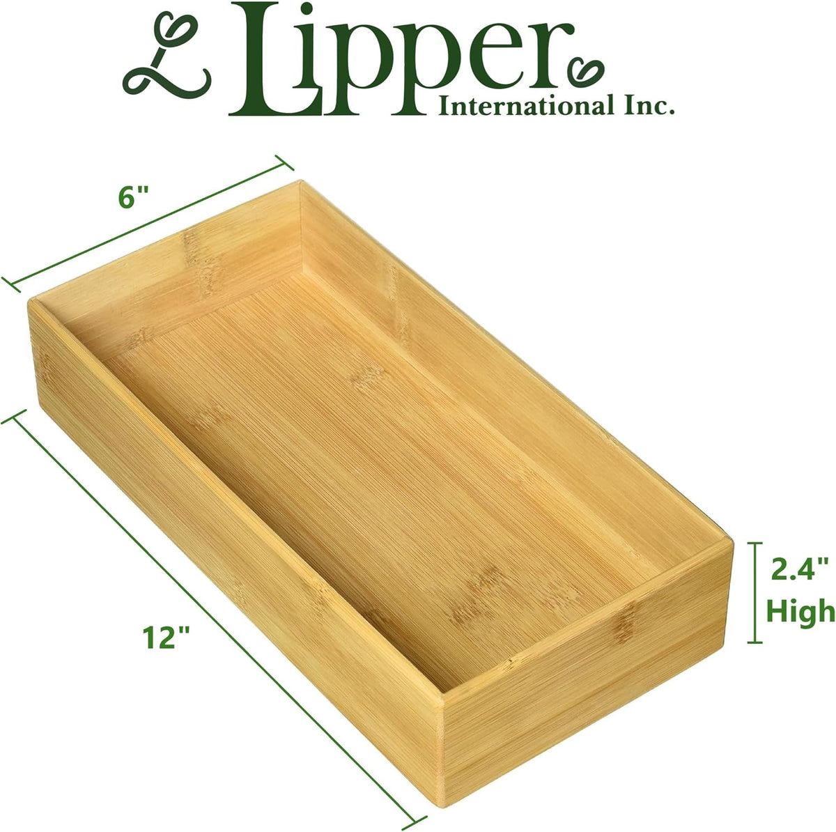 8384 Bamboo Wood Stacking Drawer Organizer Box, 9"x 6"