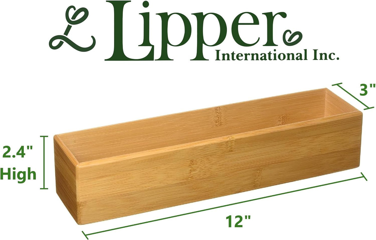 8384 Bamboo Wood Stacking Drawer Organizer Box, 9"x 6"
