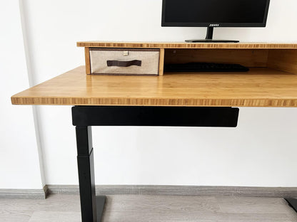 19 inch Slim Under Desk Pull-Out Storage Office Mounted Sliding Metal Drawer for Standing Desk,Black