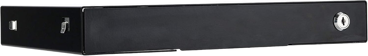19 inch Slim Under Desk Pull-Out Storage Office Mounted Sliding Metal Drawer for Standing Desk,Black