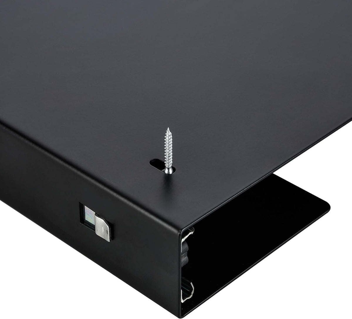 19 inch Slim Under Desk Pull-Out Storage Office Mounted Sliding Metal Drawer for Standing Desk,Black