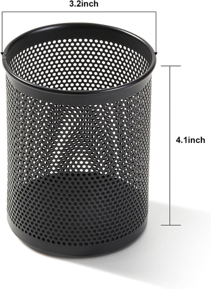 Pen Holder Desk Organizer, Wire Mesh Pencil Cup with Foam Pad and Non-Slip Bottom Office Supplies Desk Accessories for Home Office School, 1 Pack