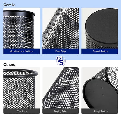 Pen Holder Desk Organizer, Wire Mesh Pencil Cup with Foam Pad and Non-Slip Bottom Office Supplies Desk Accessories for Home Office School, 1 Pack