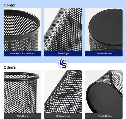 Pen Holder Desk Organizer, Wire Mesh Pencil Cup with Foam Pad and Non-Slip Bottom Office Supplies Desk Accessories for Home Office School, 1 Pack