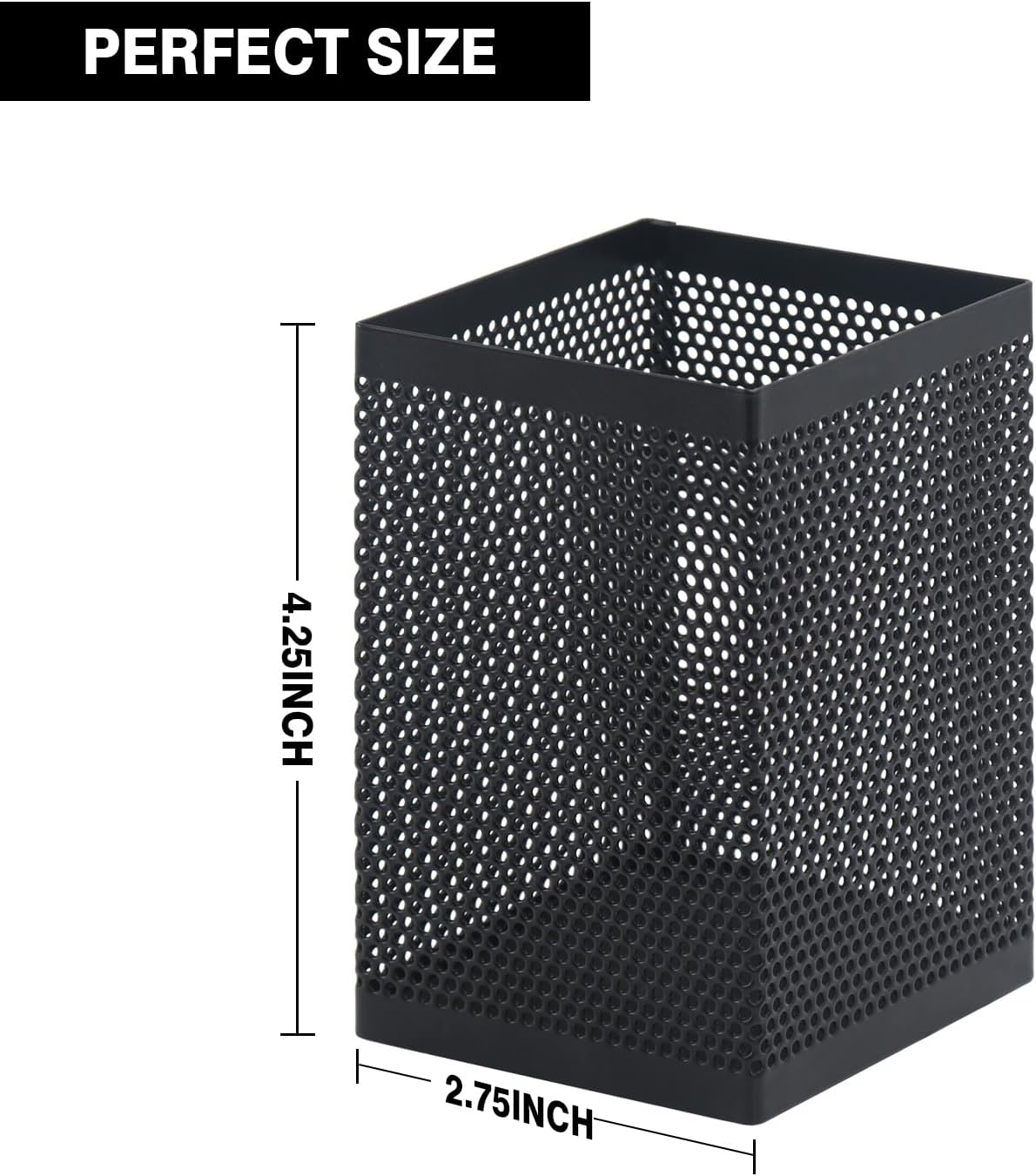Pen Holder Desk Organizer, Wire Mesh Pencil Cup with Foam Pad and Non-Slip Bottom Office Supplies Desk Accessories for Home Office School, 1 Pack