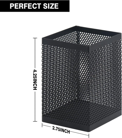 Pen Holder Desk Organizer, Wire Mesh Pencil Cup with Foam Pad and Non-Slip Bottom Office Supplies Desk Accessories for Home Office School, 1 Pack