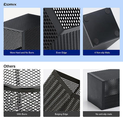 Pen Holder Desk Organizer, Wire Mesh Pencil Cup with Foam Pad and Non-Slip Bottom Office Supplies Desk Accessories for Home Office School, 1 Pack