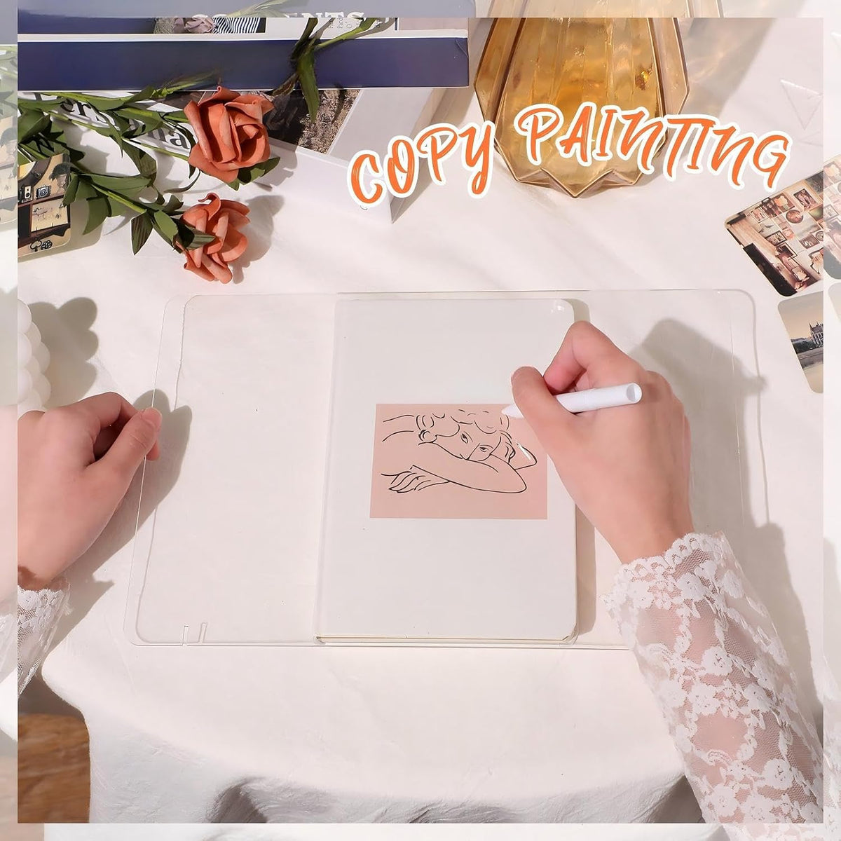 3 Pack Acrylic Dry Erase Board and Marker Glass Alternative Clear Memo Tablet Desktop Display Frameless Small Writing Whiteboard with Stand for School Office Home(5.91 x 7.87 Inch)