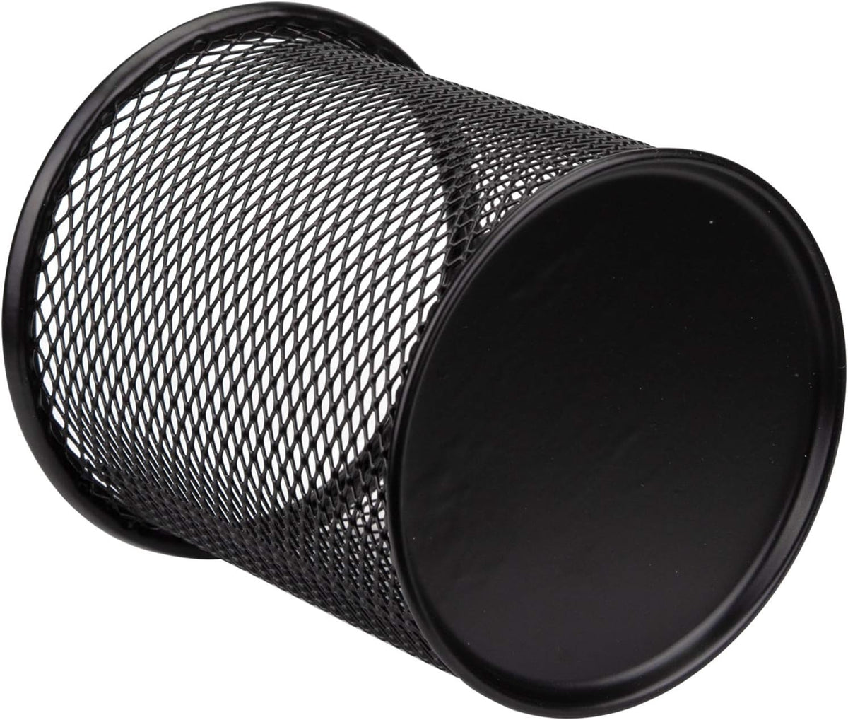 12 Pack Metal Pen Holder Wire Mesh Pen Cup Pencil Holder Pencil Cup for Desk Office Pen Organizer, Black