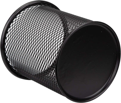 12 Pack Metal Pen Holder Wire Mesh Pen Cup Pencil Holder Pencil Cup for Desk Office Pen Organizer, Black