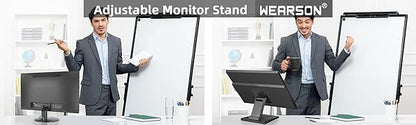 WEARSON Adjustable LCD TV Stand Folding Metal Monitor Desk Stand with VESA Hole 75x75mm&100x100mm (WS-03A2)