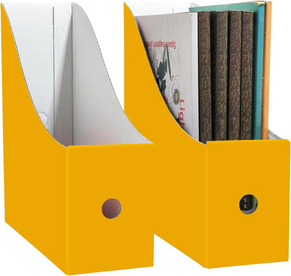 2 Pack Black Cardboard Magazine Holder for Desk or Shelves
