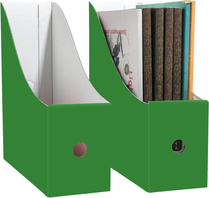 2 Pack Black Cardboard Magazine Holder for Desk or Shelves