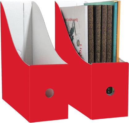 2 Pack Black Cardboard Magazine Holder for Desk or Shelves